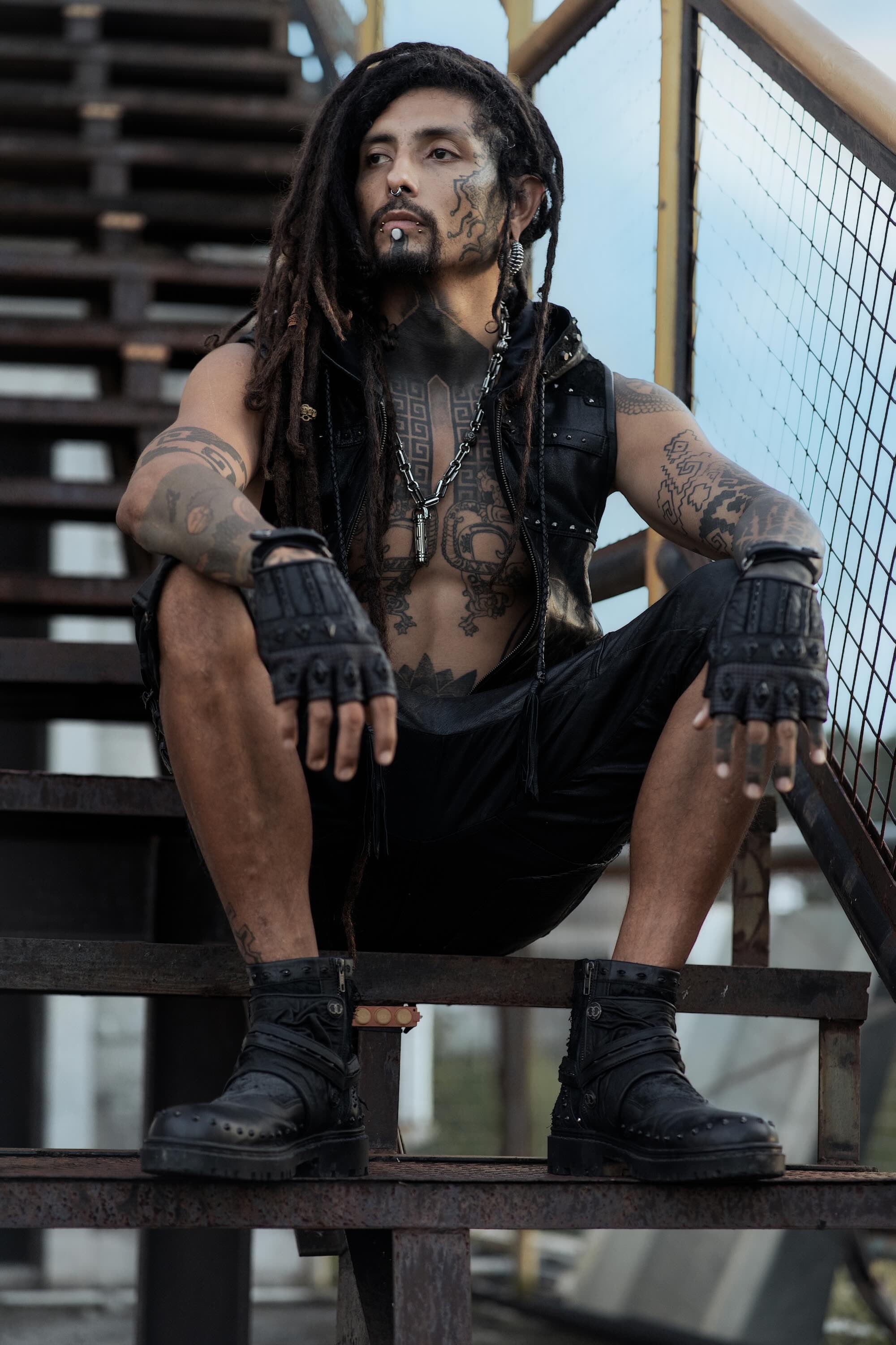 MAGMA Wasteland Studded Leather Ankle Combat Boots